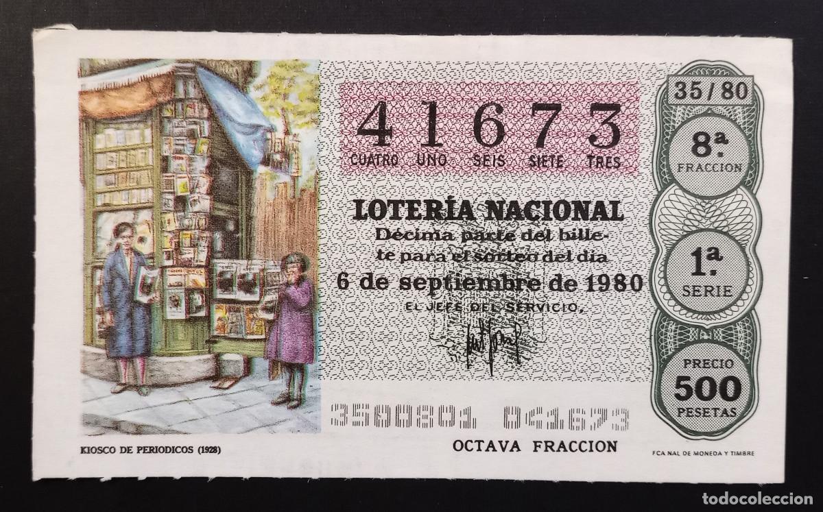 Loter&iacute;a Nacional: D&Eacute;CIMO DE LOTERIA - 6-SEPTIEMBRE-1980 - KIOSKO DE PERI&Oacute;DICOS