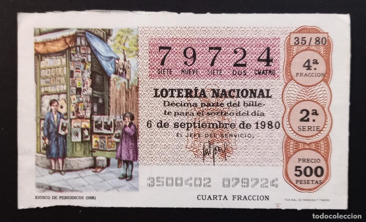 Loter&iacute;a Nacional: D&Eacute;CIMO DE LOTERIA - 6-SEPTIEMBRE-1980 - KIOSKO DE PERI&Oacute;DICOS