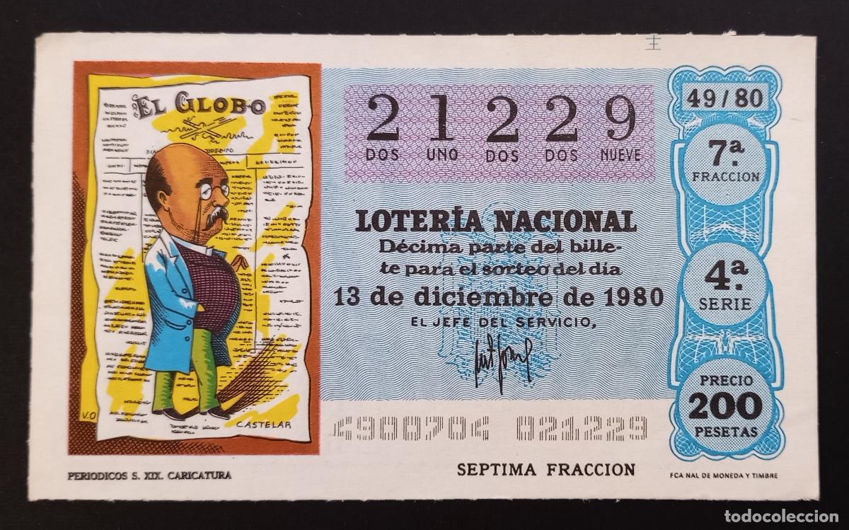 Loter&iacute;a Nacional: D&Eacute;CIMO DE LOTERIA - 13-DICIEMBRE-1980 - PERI&Oacute;DICOS S. XIX, CARICATURA