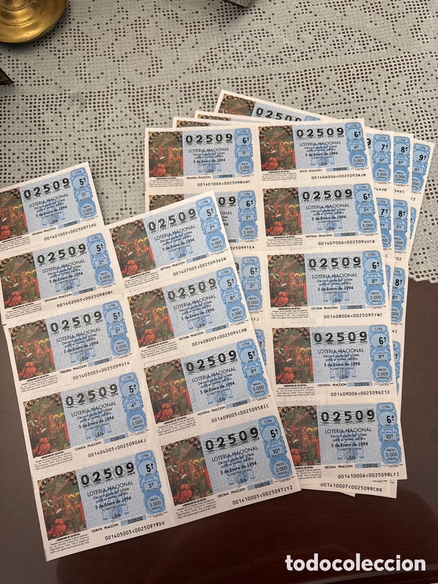 Loter&iacute;a Nacional: Billetes sorteo El Ni&ntilde;o 1994