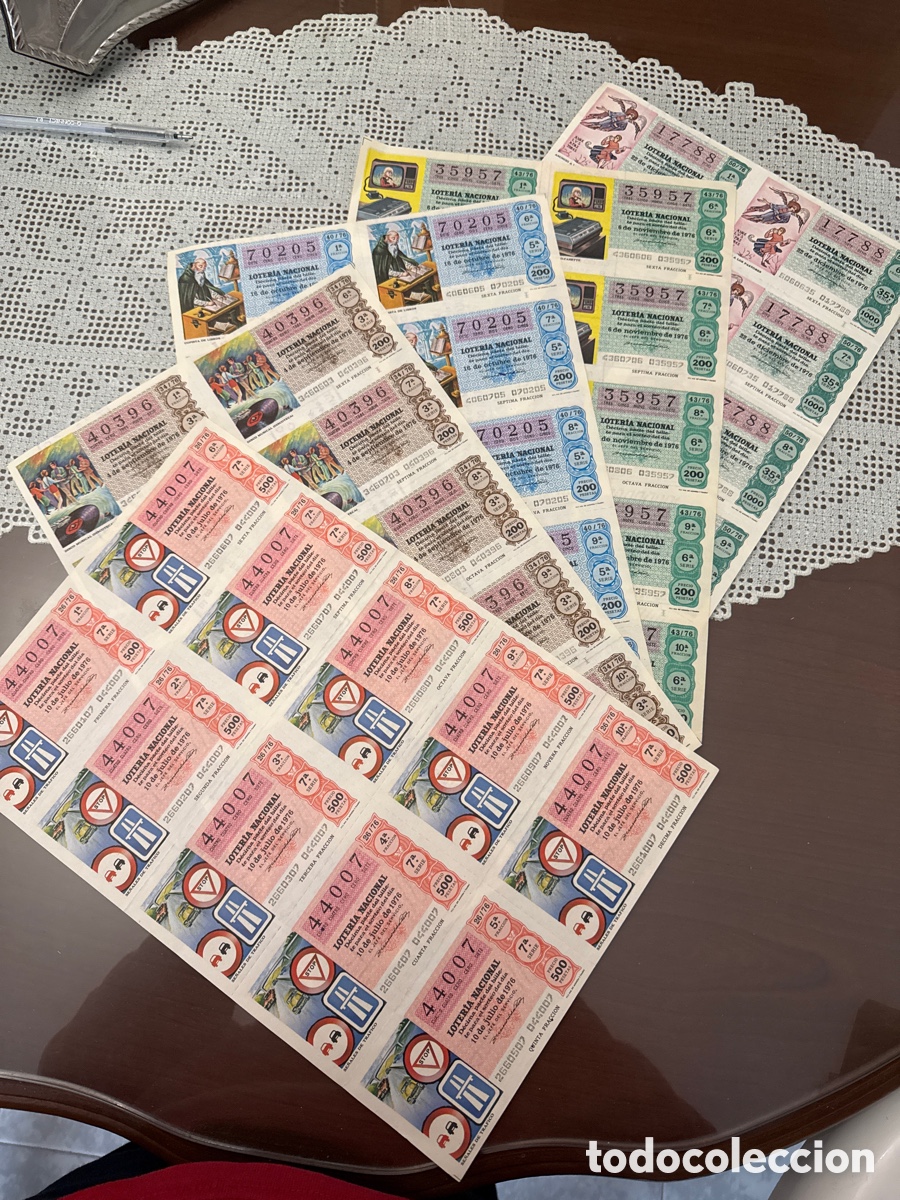 Loter&iacute;a Nacional: Billetes loter&iacute;a a&ntilde;o 1976