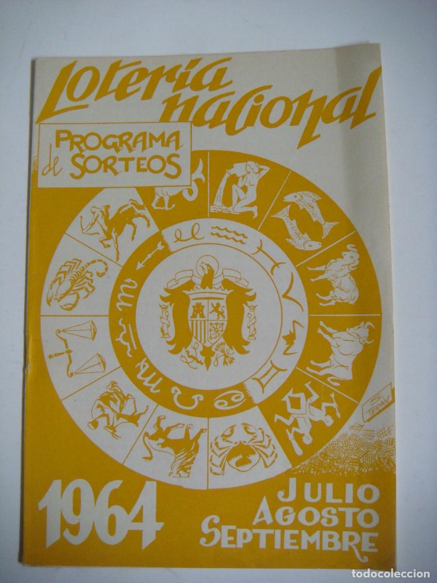 Loter&iacute;a Nacional: LIBRILLO LOTERIA NACIONAL PROGRAMAS DE SORTEOS 1964 JULIO,AGOSTO-SEPTIEMBRE-CAJ-B-N&ordm;-159-
