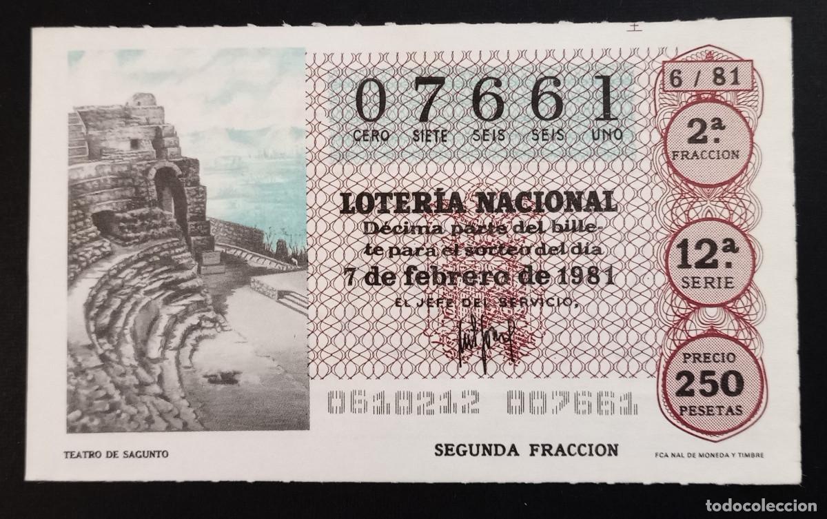 Loter&iacute;a Nacional: D&Eacute;CIMO DE LOTERIA - 7-FEBRERO-1981 - TEATRO DE SAGUNTO