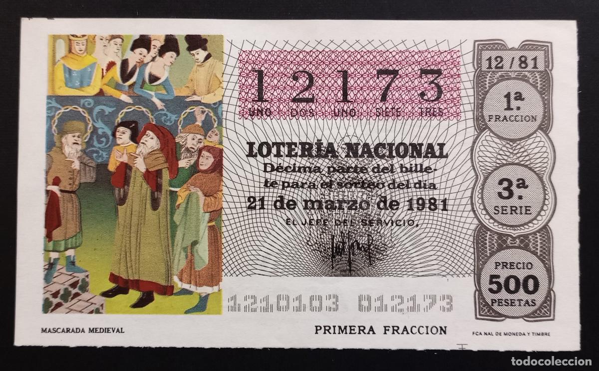 Loter&iacute;a Nacional: D&Eacute;CIMO DE LOTERIA - 21-MARZO-1981 - MASCARADA MEDIEVAL