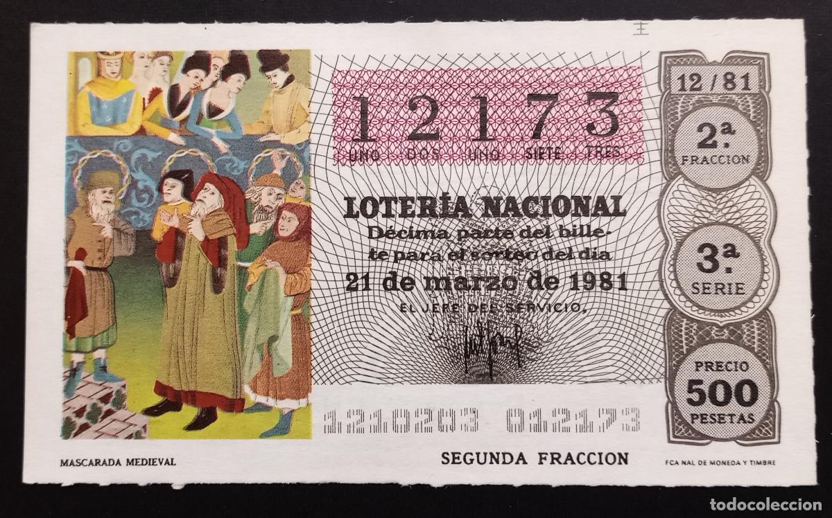 Loter&iacute;a Nacional: D&Eacute;CIMO DE LOTERIA - 21-MARZO-1981 - MASCARADA MEDIEVAL