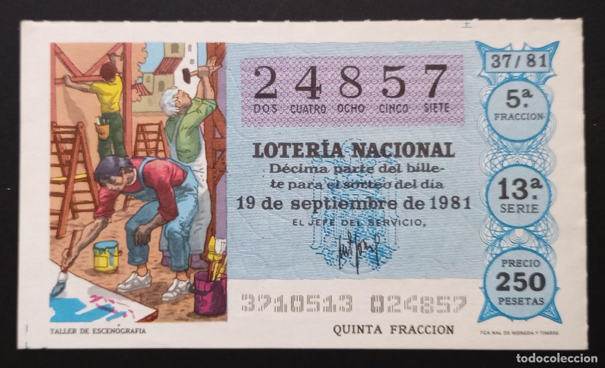 Loter&iacute;a Nacional: D&Eacute;CIMO DE LOTERIA - 19-SEPTIEMBRE-1981 - TALLER DE ESCENOGRAFIA