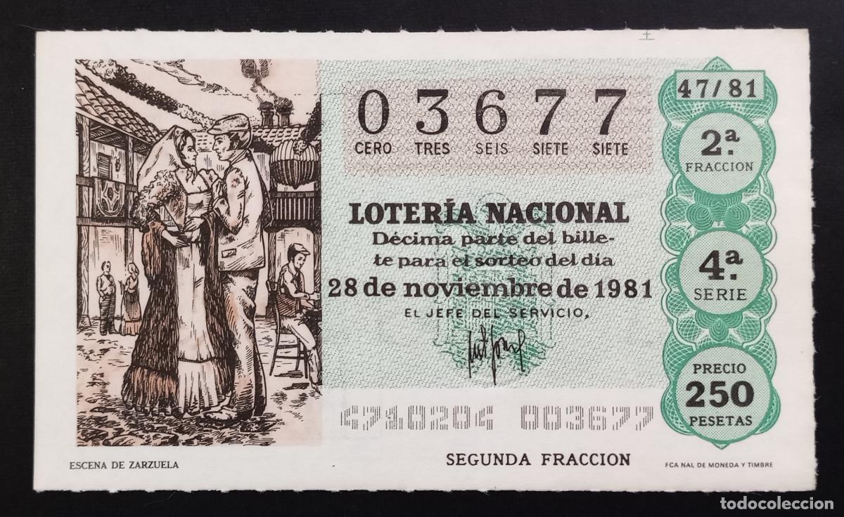 Loter&iacute;a Nacional: D&Eacute;CIMO DE LOTERIA - 28-NOVIEMBRE-1981 - ESCENA DE ZARZUELA