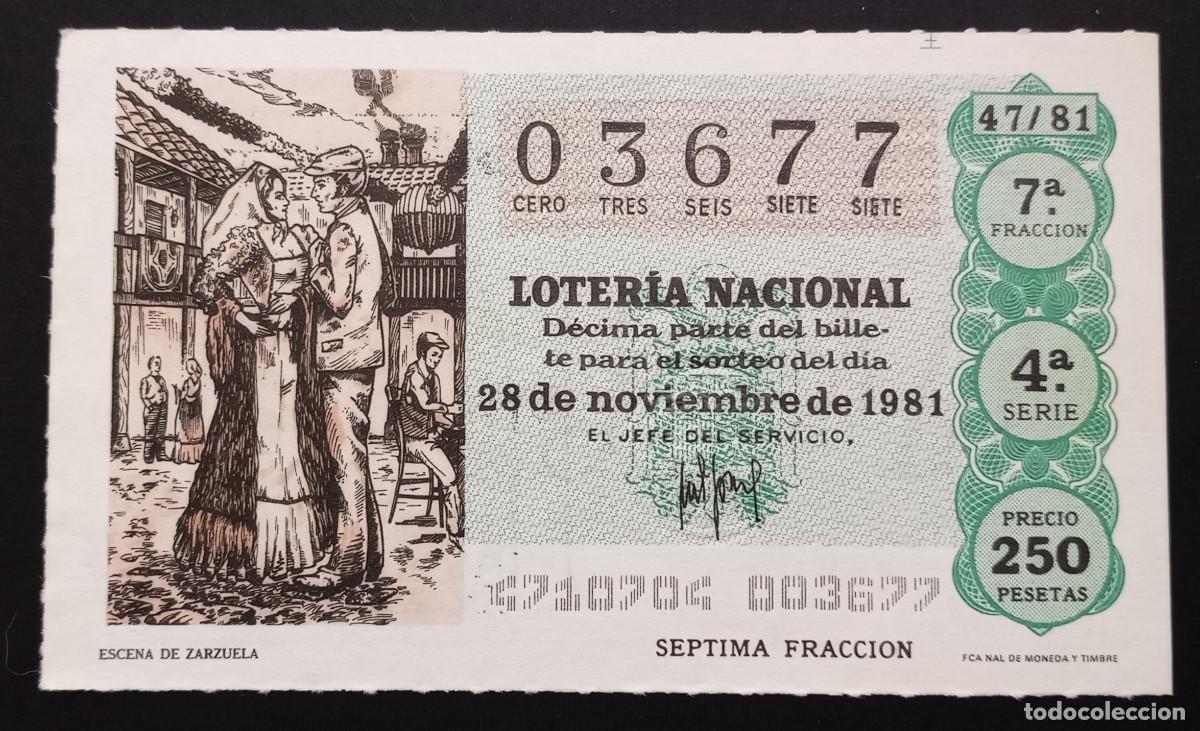 Loter&iacute;a Nacional: D&Eacute;CIMO DE LOTERIA - 28-NOVIEMBRE-1981 - ESCENA DE ZARZUELA