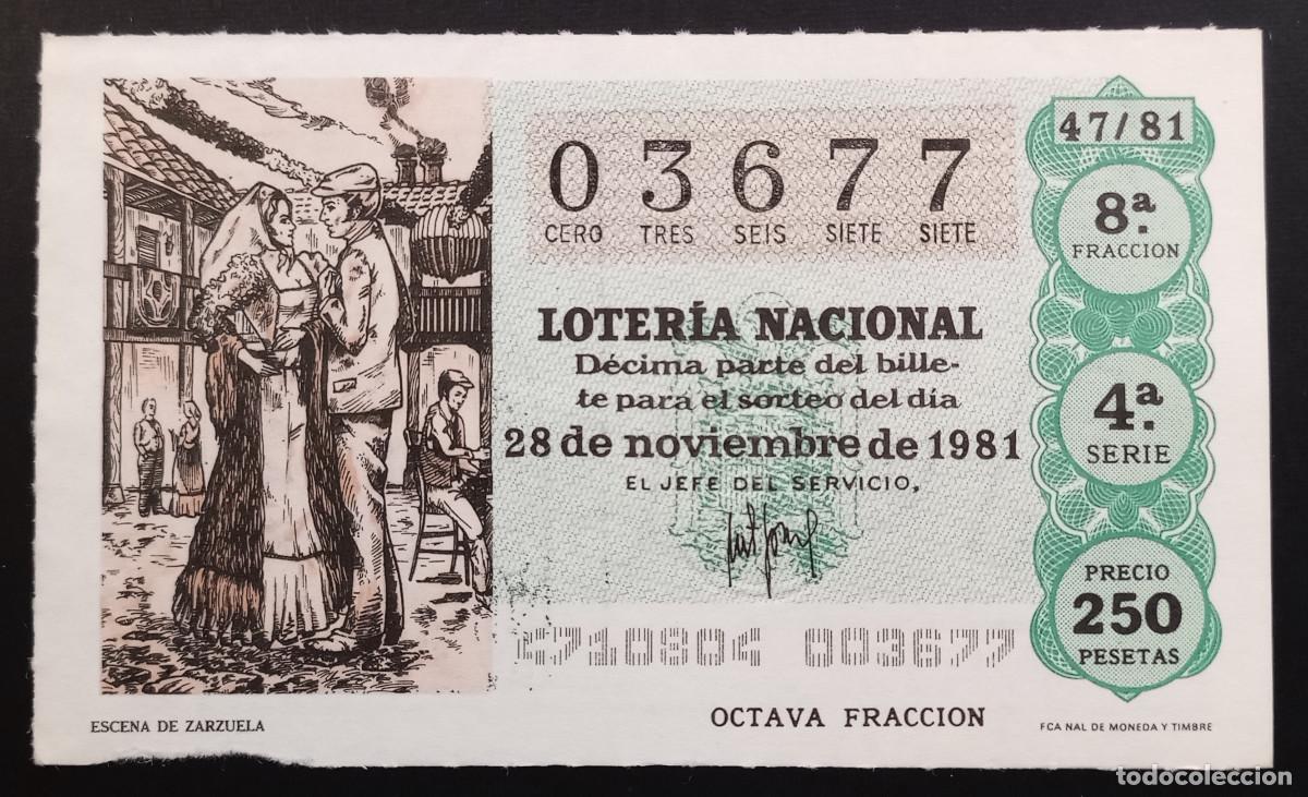 Loter&iacute;a Nacional: D&Eacute;CIMO DE LOTERIA - 28-NOVIEMBRE-1981 - ESCENA DE ZARZUELA
