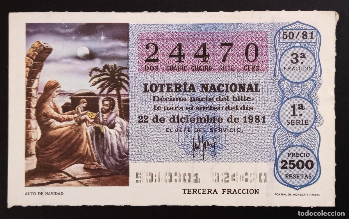 Loter&iacute;a Nacional: D&Eacute;CIMO DE LOTERIA - 22-DICIEMBRE-1981 - AUTO DE NAVIDAD