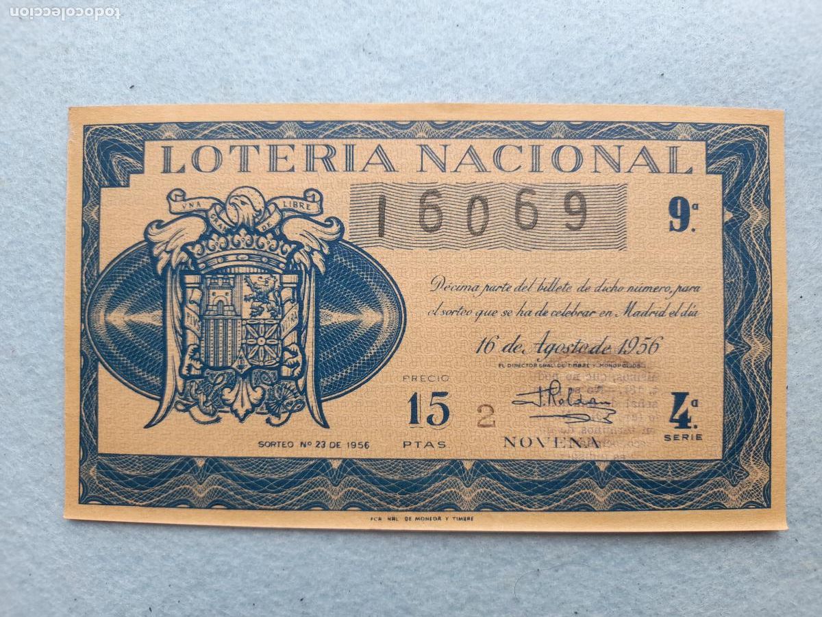 Loter&iacute;a nacional: D&eacute;cimo. Sorteo n&ordm;: 23 de 1956. - Foto 1