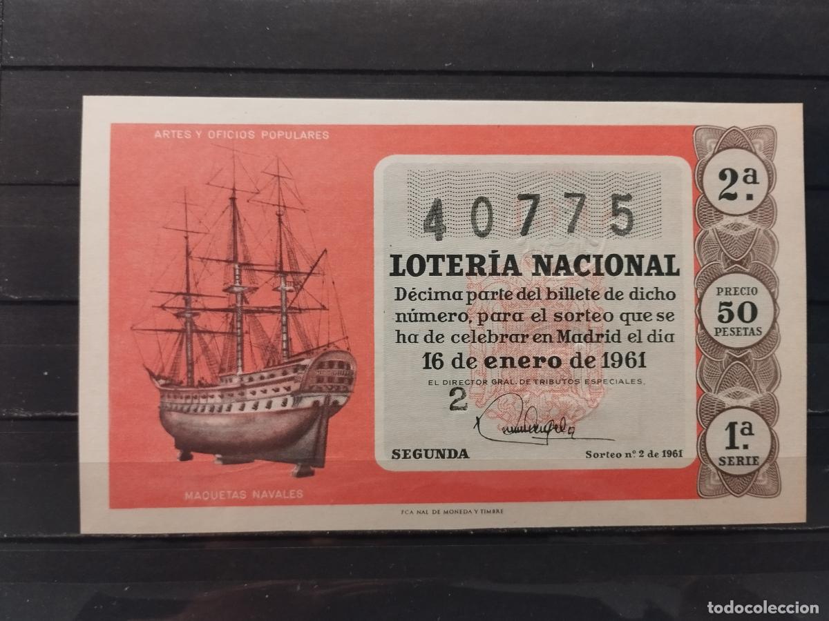 Loter&iacute;a Nacional: JT - DECIMO DE LA LOTERIA NACIONAL SORTEO N&ordm; 2/1961. PLANCHA. PERFECTO.