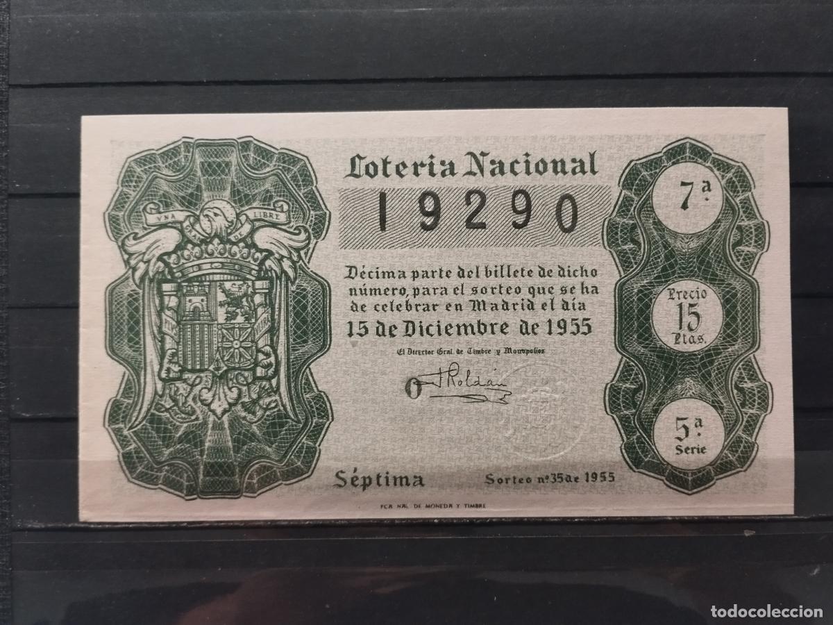 National Spanish Lottery: JT - DECIMO DE LA LOTERIA NACIONAL SORTEO N&ordm; 35/1955. PLANCHA.