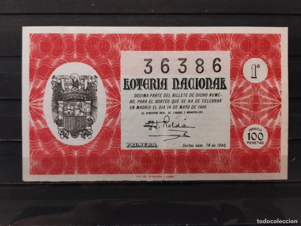 National Spanish Lottery: JT - DECIMO DE LA LOTERIA NACIONAL SORTEO N&ordm; 14/1946. PLANCHA