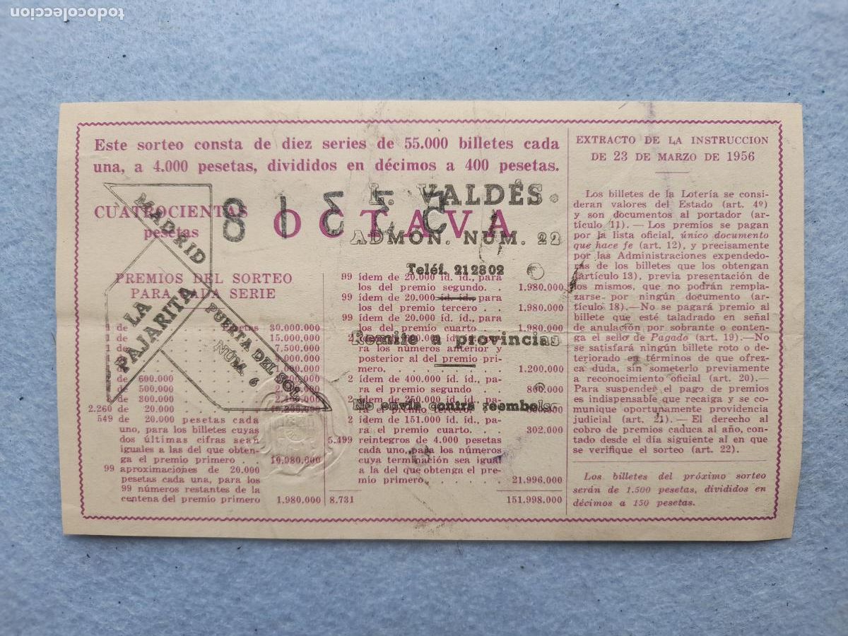 Loter&iacute;a nacional: D&eacute;cimo. Sorteo n&ordm;: 36 de 1963. - Foto 2
