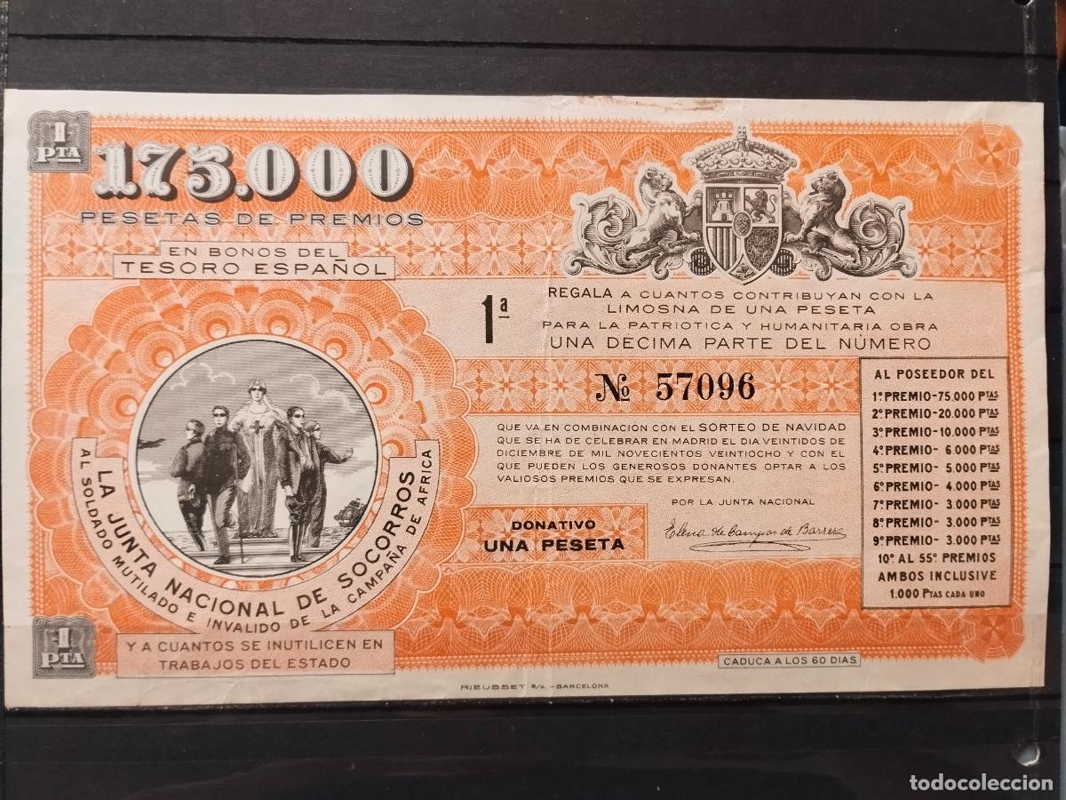 Loter&iacute;a Nacional: JT - MILITAR. 1928. MADRID. PARTICIPACION LOTERIA JUNTA NACIONAL DE SOCORRO AL SOLDADO MUTILADO.....