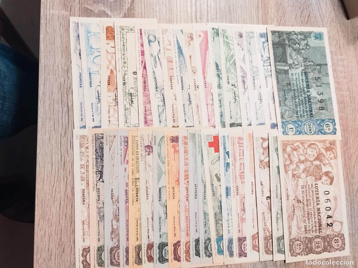 Loter&iacute;a Nacional: JT - LOTERIA NACIONAL 1963. 34 DECIMOS DE DISTINTOS SORTEOS. VER DESCRIPCION