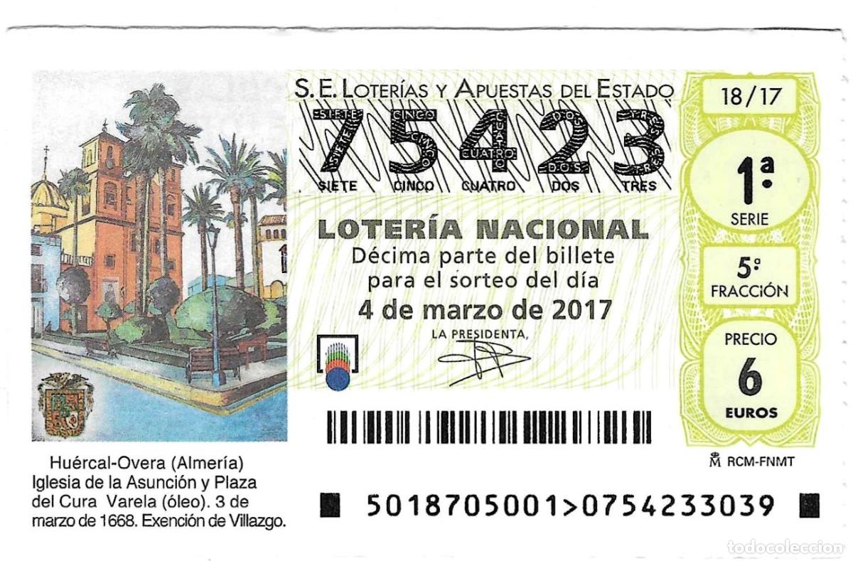 Loter&iacute;a Nacional: D&eacute;cimo Loter&iacute;a Nacional.Huercal-Overa. Iglesia de la Asunci&oacute;n. ref. 9-1718