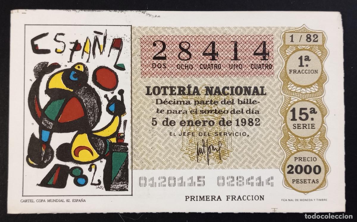 Loter&iacute;a Nacional: D&Eacute;CIMO DE LOTERIA - 5-ENERO-1982 - CARTEL COPA MUNDIAL DE ESPA&Ntilde;A
