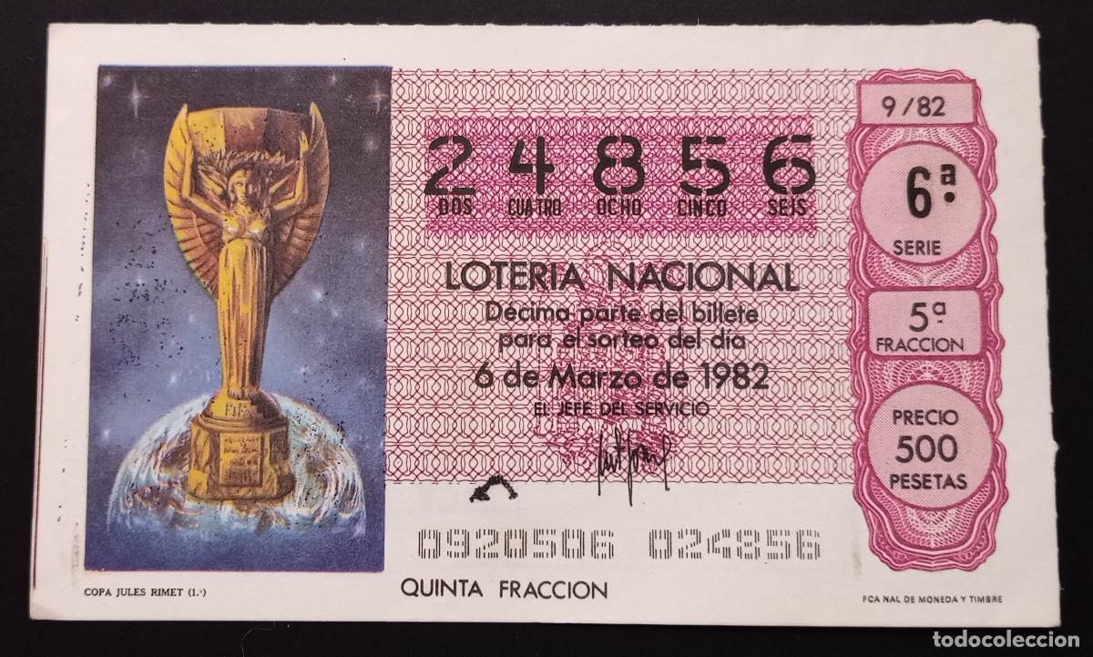 Loter&iacute;a Nacional: D&Eacute;CIMO DE LOTERIA - 6-MARZO-1982 - COPA JULES RIMET
