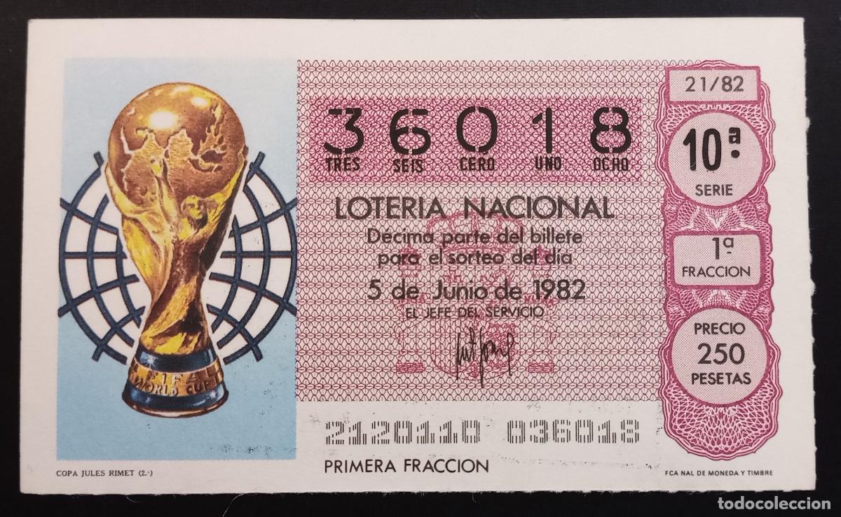 Loter&iacute;a Nacional: D&Eacute;CIMO DE LOTERIA - 5-JUNIO-1982 - COPA JULES RIMET 2