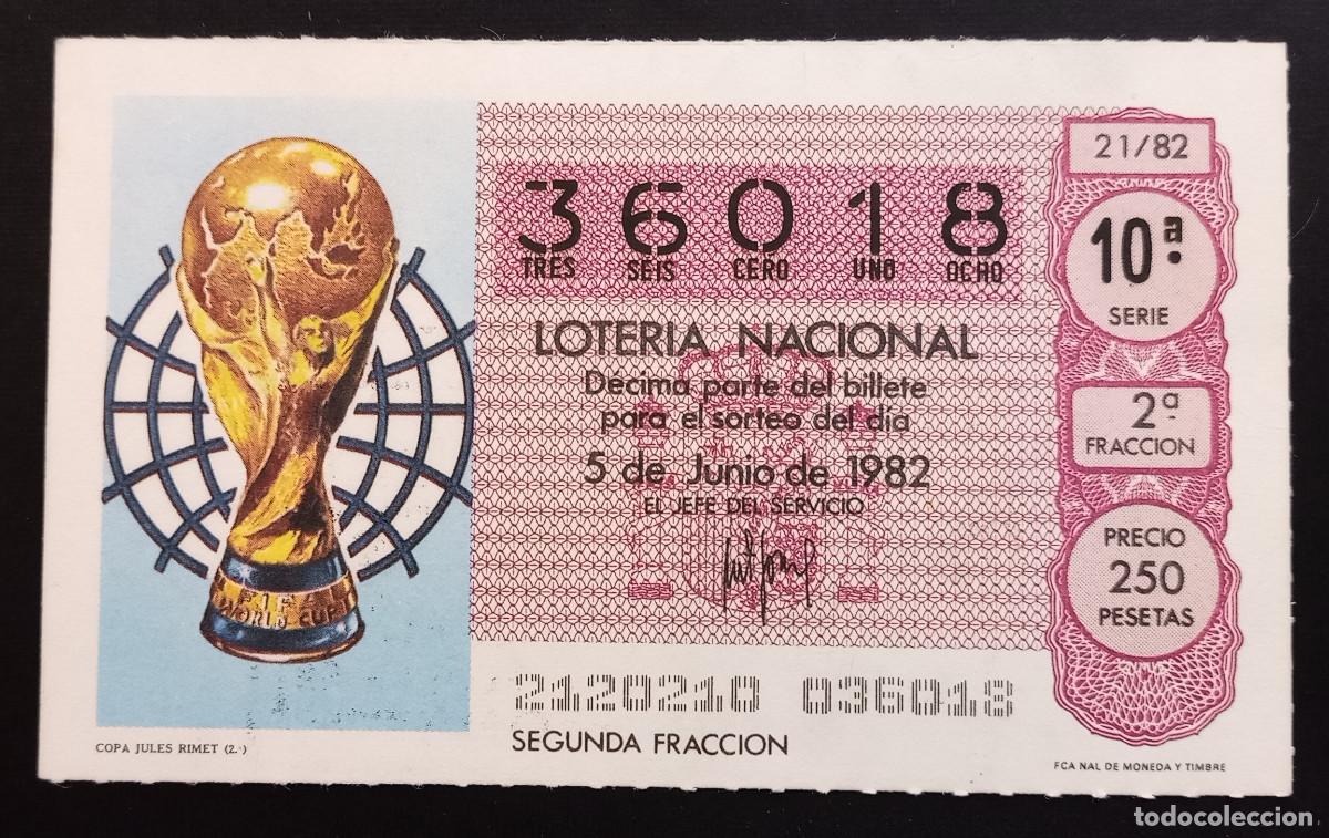 Loter&iacute;a Nacional: D&Eacute;CIMO DE LOTERIA - 5-JUNIO-1982 - COPA JULES RIMET 2