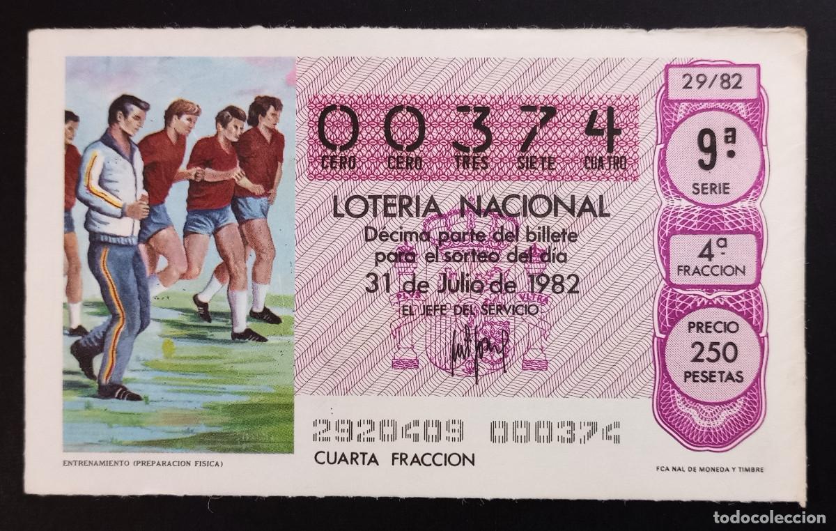 Loter&iacute;a Nacional: D&Eacute;CIMO DE LOTERIA - 31-JULIO-1982 - ENTRENAMIENTO, PREPARACI&Oacute;N F&Iacute;SICA