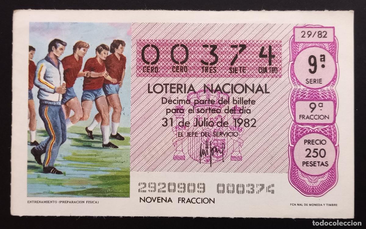 Loter&iacute;a Nacional: D&Eacute;CIMO DE LOTERIA - 31-JULIO-1982 - ENTRENAMIENTO, PREPARACI&Oacute;N F&Iacute;SICA