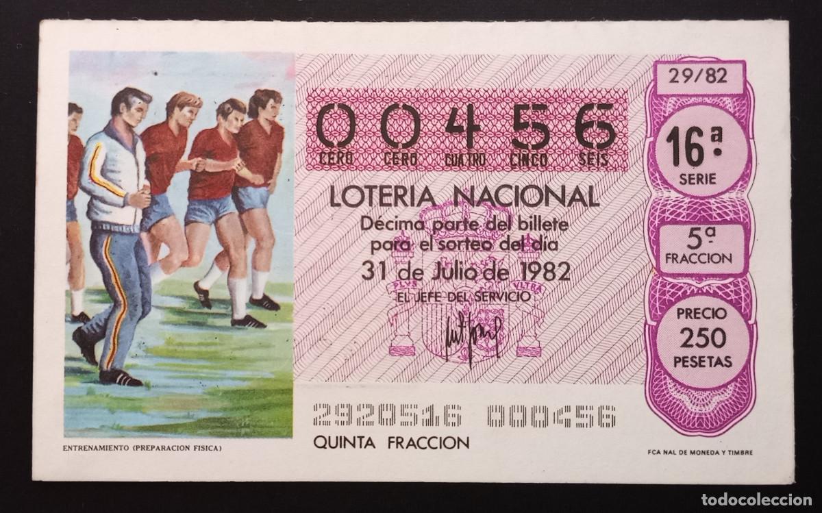 Loter&iacute;a Nacional: D&Eacute;CIMO DE LOTERIA - 31-JULIO-1982 - ENTRENAMIENTO, PREPARACI&Oacute;N F&Iacute;SICA