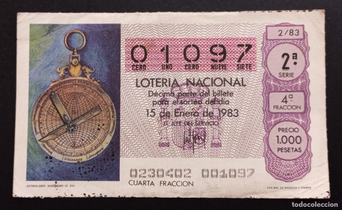 Loter&iacute;a Nacional: D&Eacute;CIMO DE LOTERIA - 15-ENERO-1983 - ASTROLABIO MARINERO S.XV
