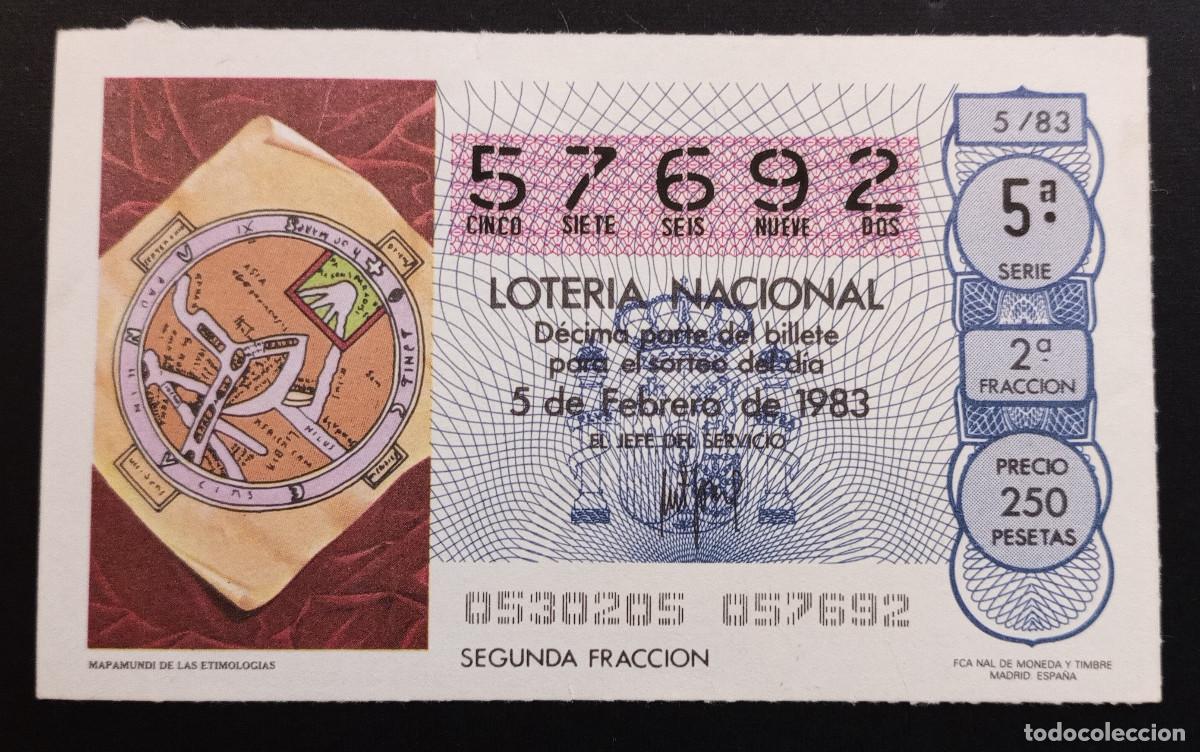 Loter&iacute;a Nacional: D&Eacute;CIMO DE LOTERIA - 5-FEBRERO-1983 - MAPAMUNDI DE LAS ETIMOLOGIAS