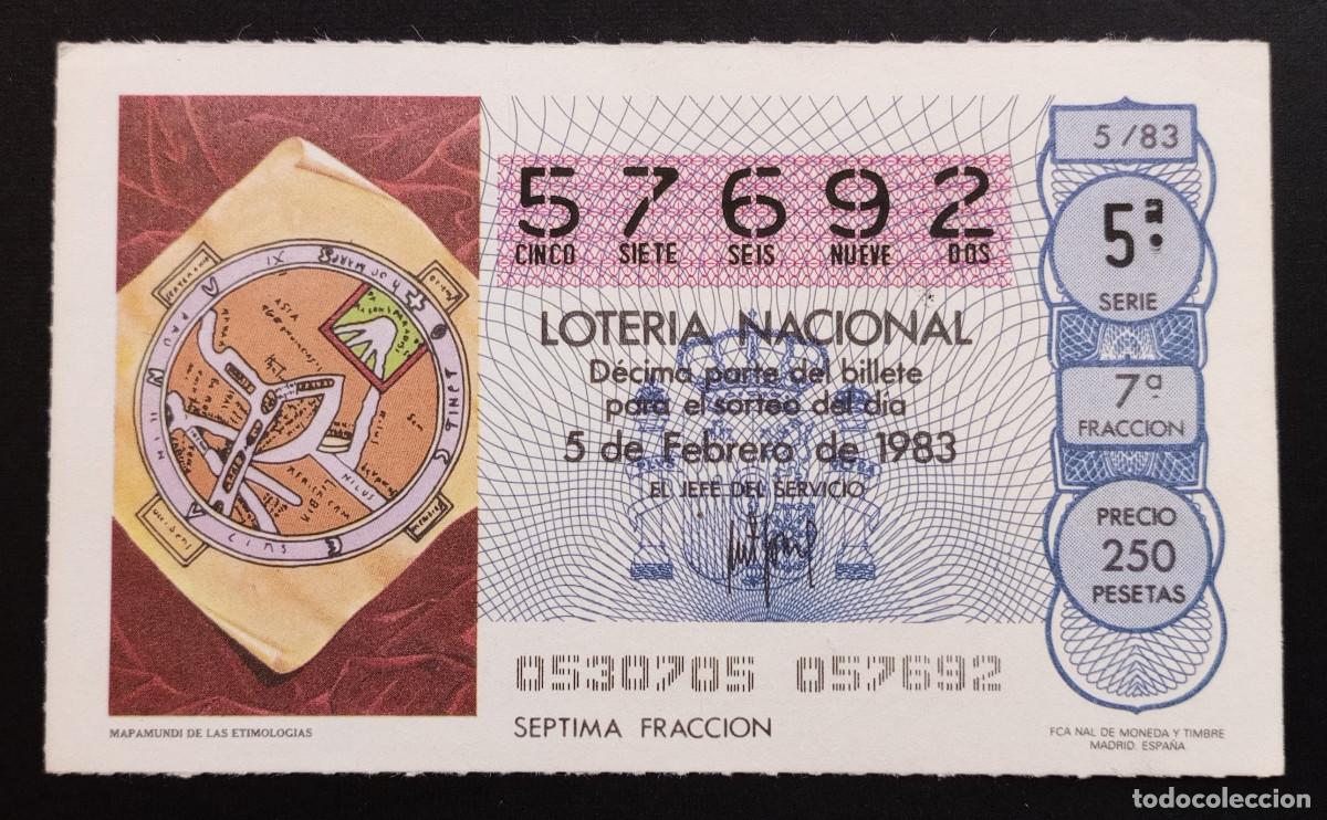 Loter&iacute;a Nacional: D&Eacute;CIMO DE LOTERIA - 5-FEBRERO-1983 - MAPAMUNDI DE LAS ETIMOLOGIAS