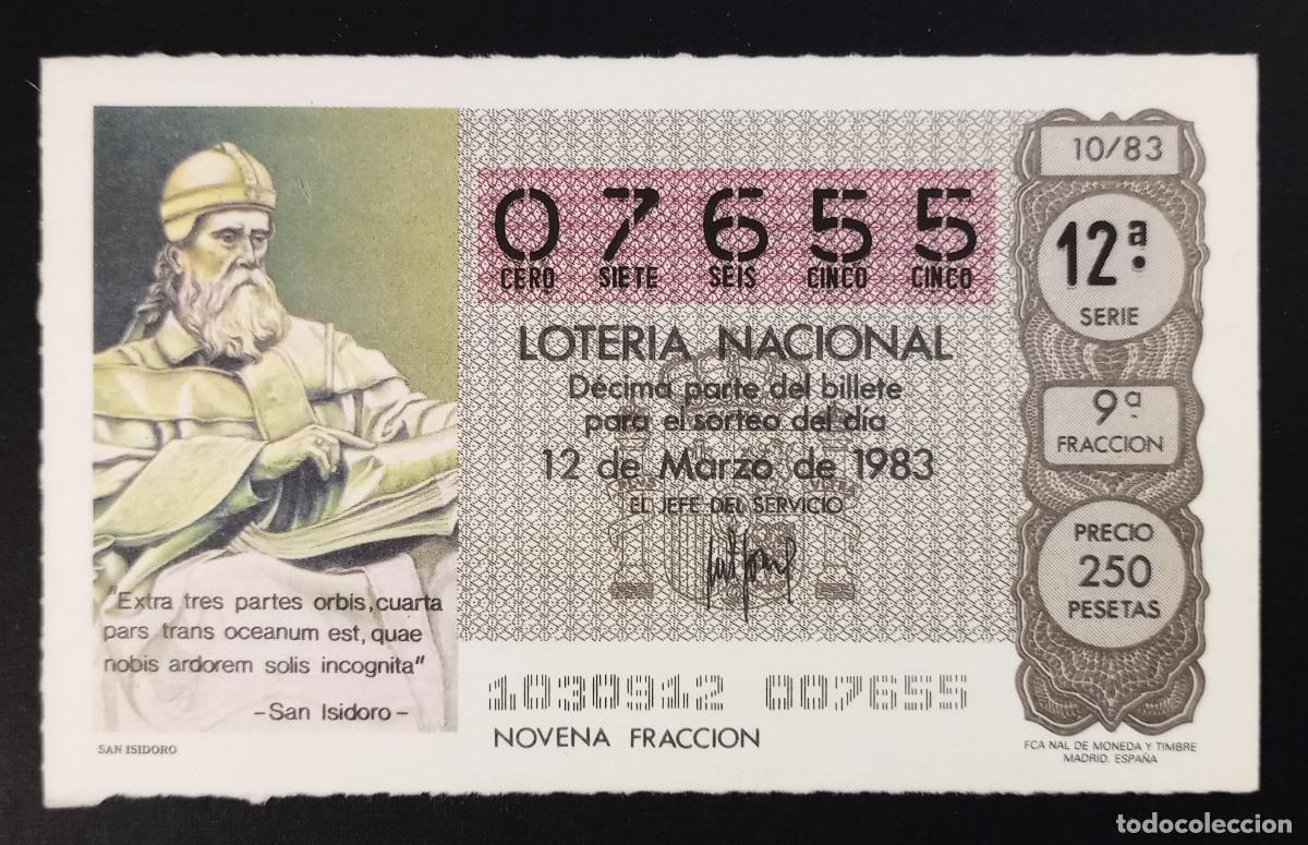 Loter&iacute;a Nacional: D&Eacute;CIMO DE LOTERIA - 12-MARZO-1983 - SAN ISIDORO