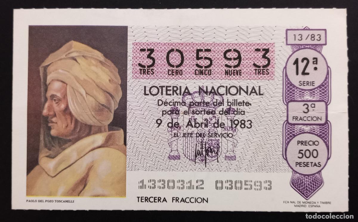 Loter&iacute;a Nacional: D&Eacute;CIMO DE LOTERIA - 9-ABRIL-1983 - PAOLO DEL POZO TOSCANELLI