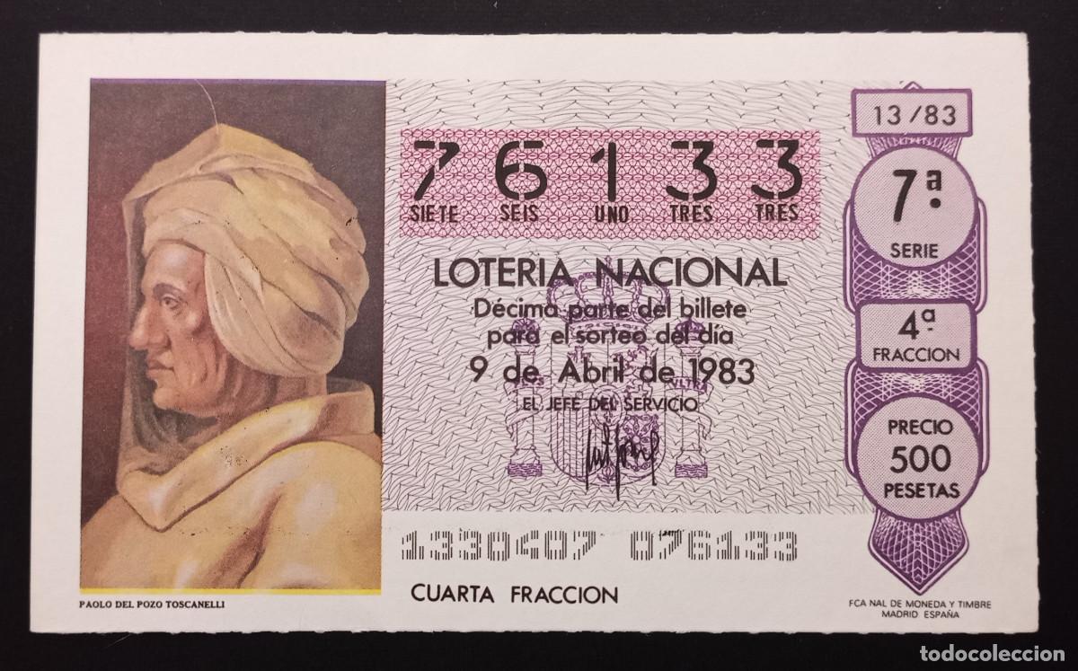 Loter&iacute;a Nacional: D&Eacute;CIMO DE LOTERIA - 9-ABRIL-1983 - PAOLO DEL POZO TOSCANELLI