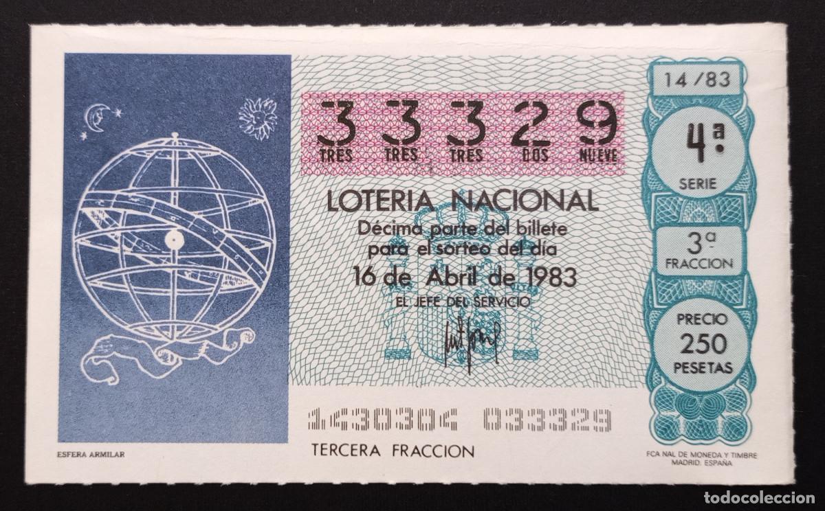 Loterie Nationale: D&Eacute;CIMO DE LOTERIA - 16-ABRIL-1983 - ESFERA ARMILAR