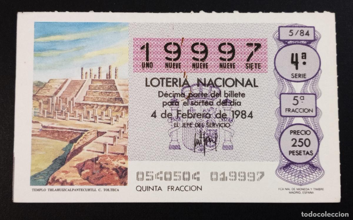 Loter&iacute;a Nacional: D&Eacute;CIMO DE LOTERIA - 4-FEBRERO-1984 - TEMPLO DE THLAHUIZCALPANTECUHTLL. C. TOLTECA