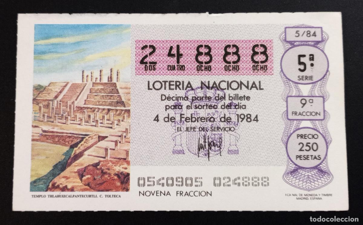 Loter&iacute;a Nacional: D&Eacute;CIMO DE LOTERIA - 4-FEBRERO-1984 - TEMPLO DE THLAHUIZCALPANTECUHTLL. C. TOLTECA