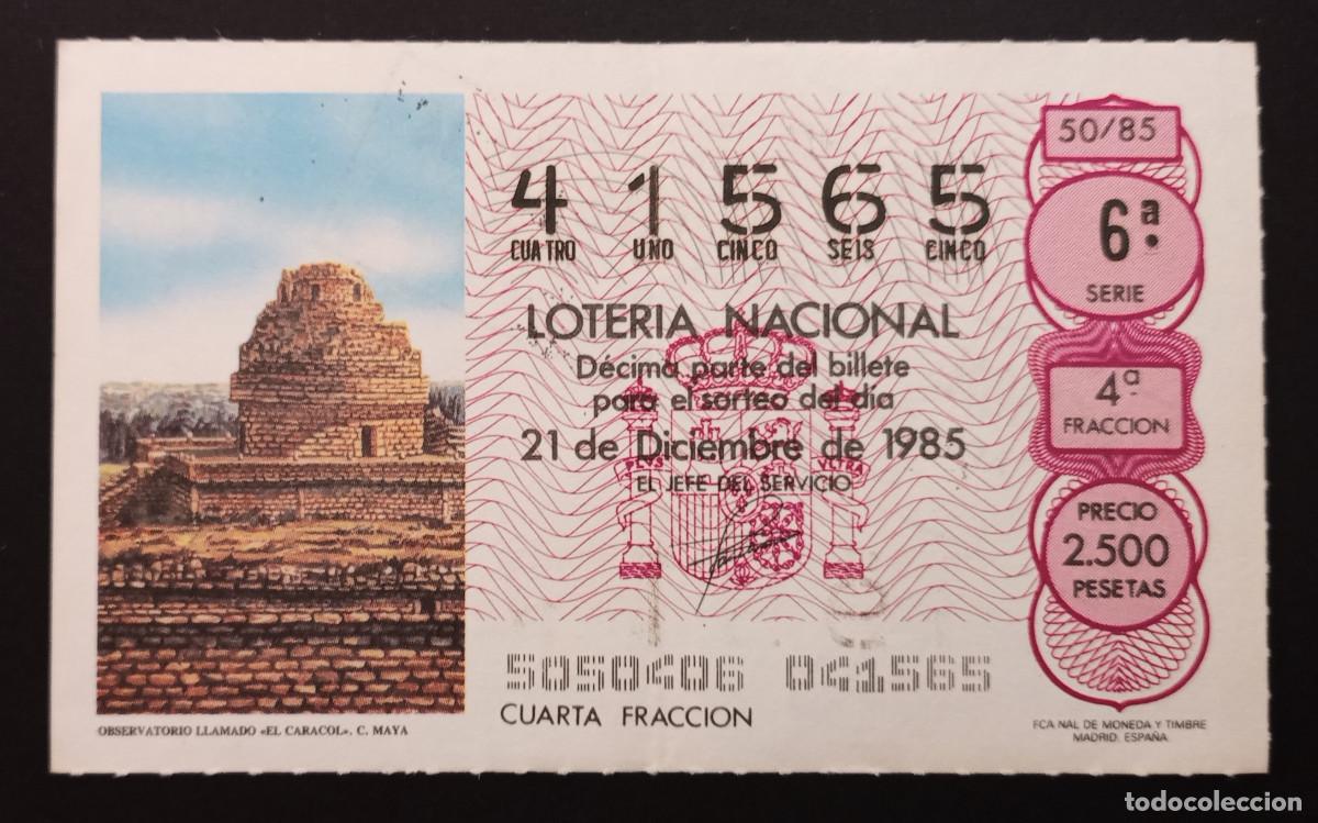 Loter&iacute;a Nacional: D&Eacute;CIMO DE LOTERIA - 21-DICIEMBRE-1985 - OBSERVATORIO LLAMADO EL CARACOL. C. MAYA