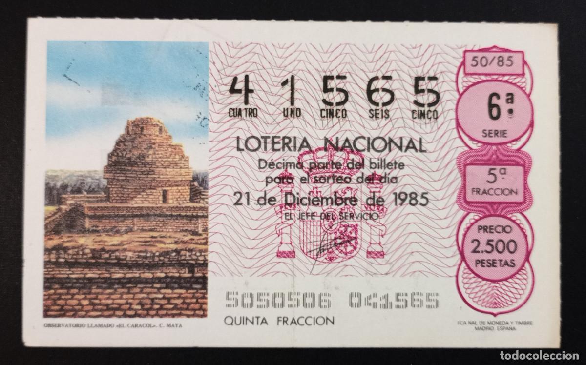 Loter&iacute;a Nacional: D&Eacute;CIMO DE LOTERIA - 21-DICIEMBRE-1985 - OBSERVATORIO LLAMADO EL CARACOL. C. MAYA