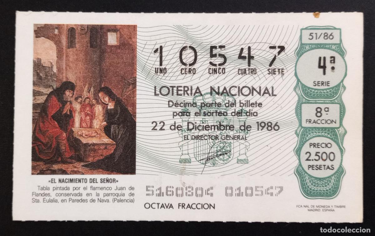 Loter&iacute;a Nacional: D&Eacute;CIMO DE LOTERIA - 22-DICIEMBRE-1986 - EL NACIMIENTO DEL SE&Ntilde;OR