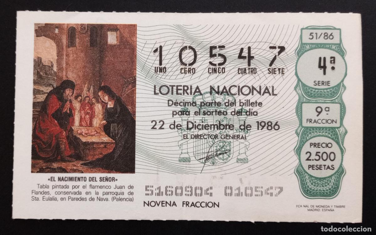 Loter&iacute;a Nacional: D&Eacute;CIMO DE LOTERIA - 22-DICIEMBRE-1986 - EL NACIMIENTO DEL SE&Ntilde;OR