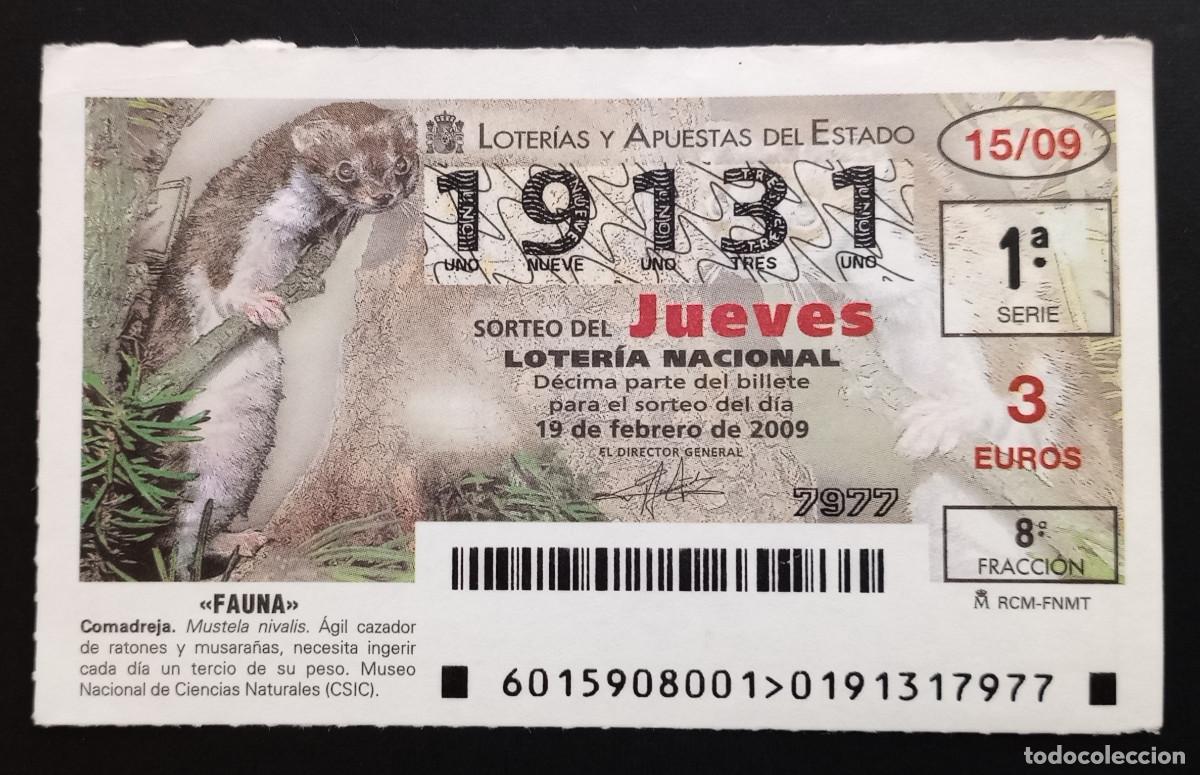 Nationale spanische Lotterie: D&Eacute;CIMO DE LOTERIA - 19-FEBRERO-2009 - FAUNA, COMADREJA