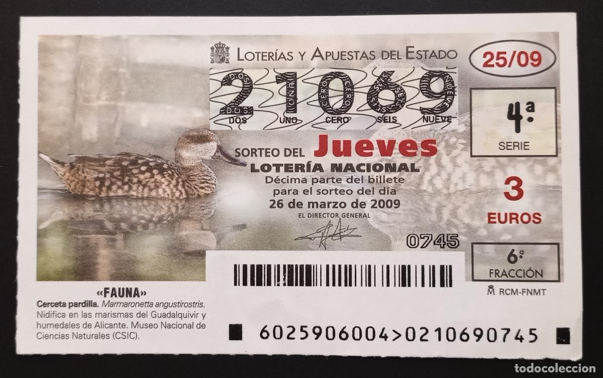 Nationale spanische Lotterie: D&Eacute;CIMO DE LOTERIA - 26-MARZO-2009 - FAUNA, CERCETA PARDILLA
