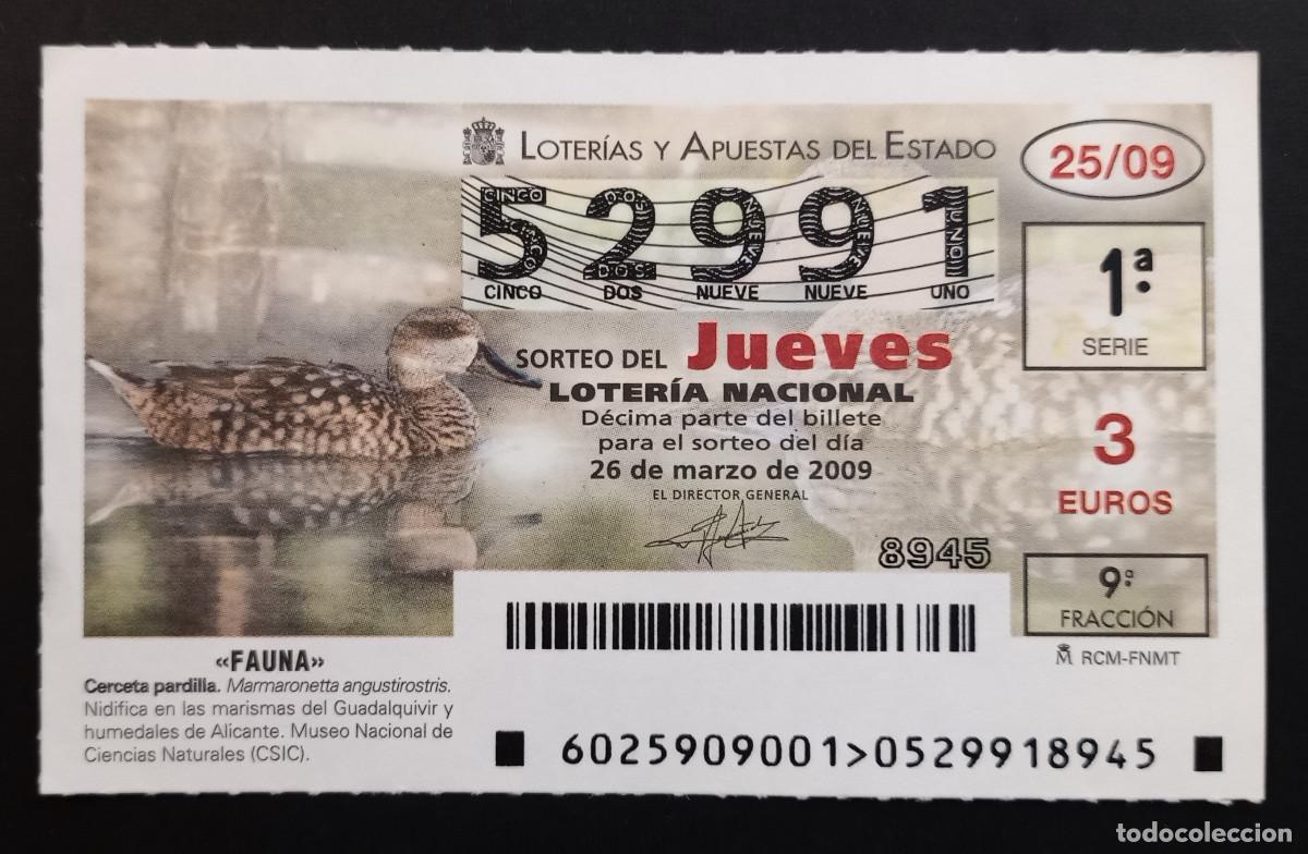 Nationale spanische Lotterie: D&Eacute;CIMO DE LOTERIA - 26-MARZO-2009 - FAUNA, CERCETA PARDILLA