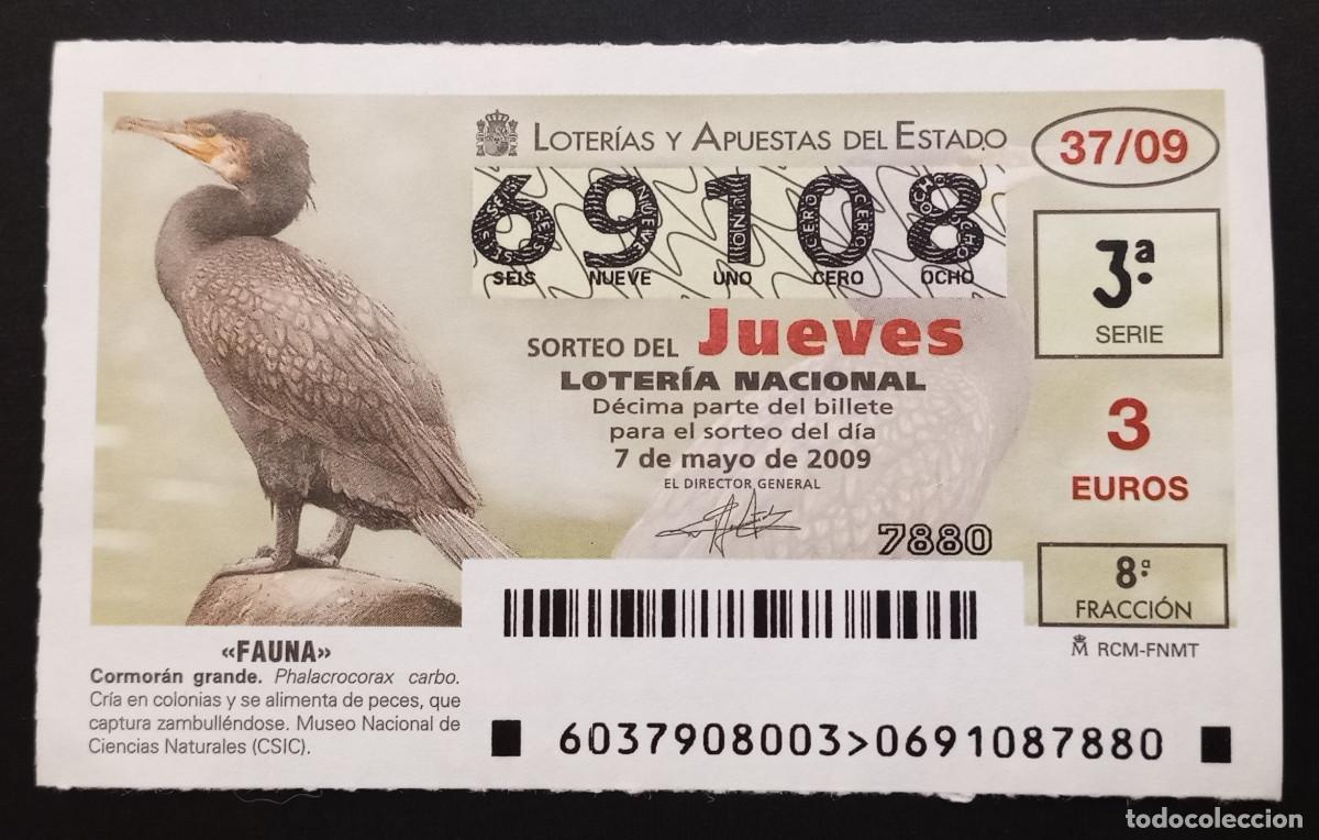 Loter&iacute;a Nacional: D&Eacute;CIMO DE LOTERIA - 23-ABRIL-2009 - FAUNA, CORMOR&Aacute;N GRANDE