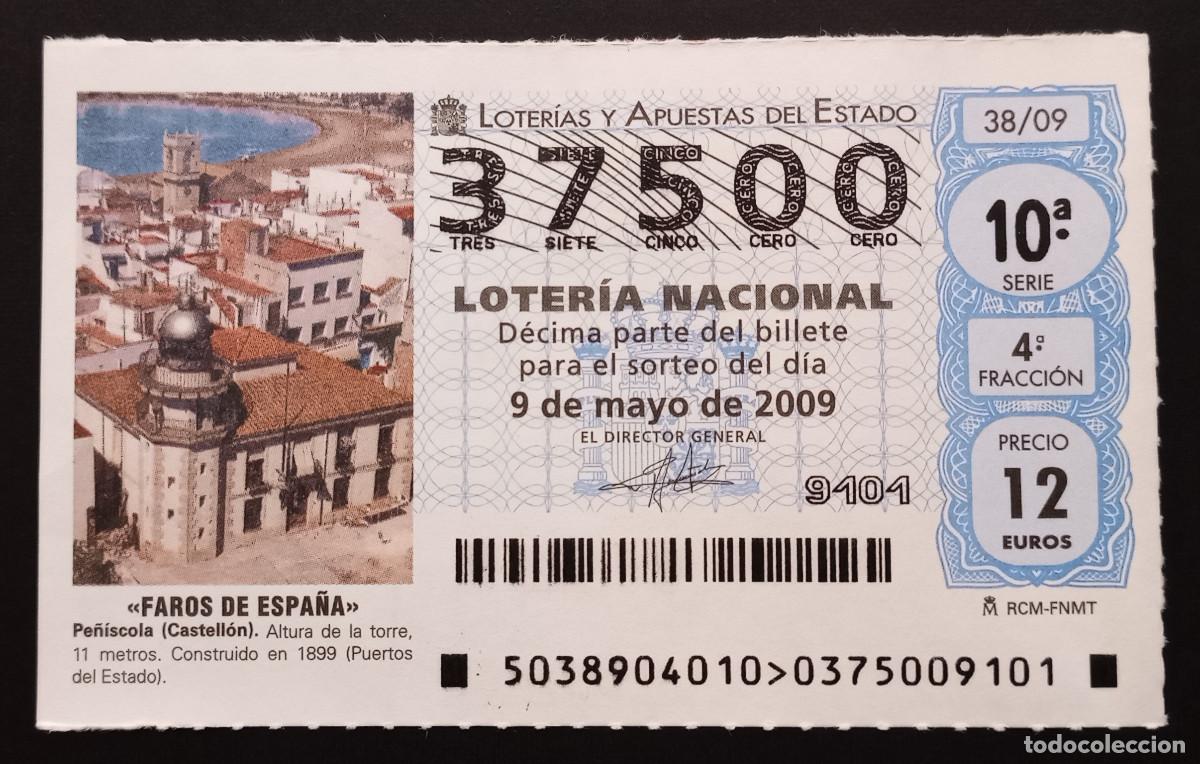 Loter&iacute;a Nacional: D&Eacute;CIMO DE LOTERIA - 9-MAYO-2009 - FAROS DE ESPA&Ntilde;A, PE&Ntilde;&Iacute;SCOLA