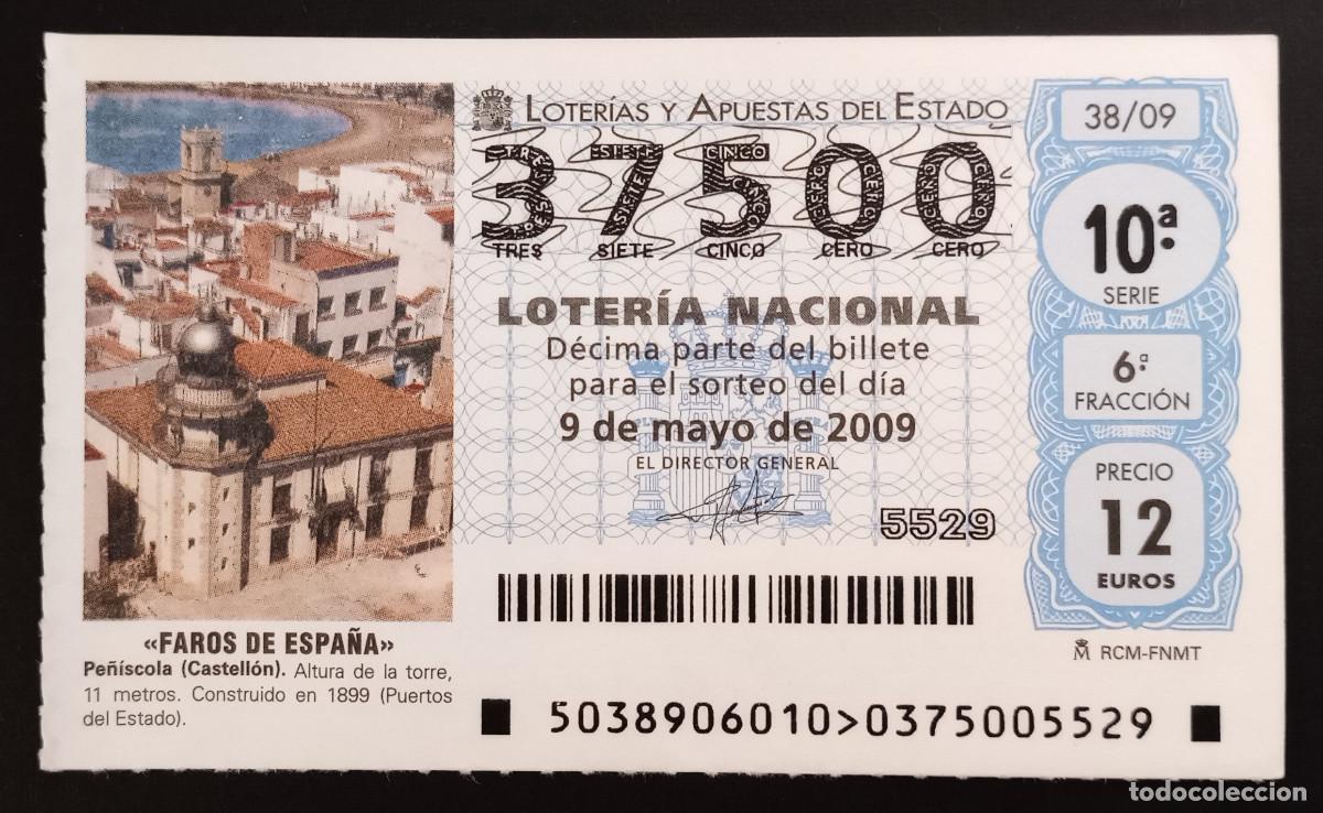 National Spanish Lottery: D&Eacute;CIMO DE LOTERIA - 9-MAYO-2009 - FAROS DE ESPA&Ntilde;A, PE&Ntilde;&Iacute;SCOLA
