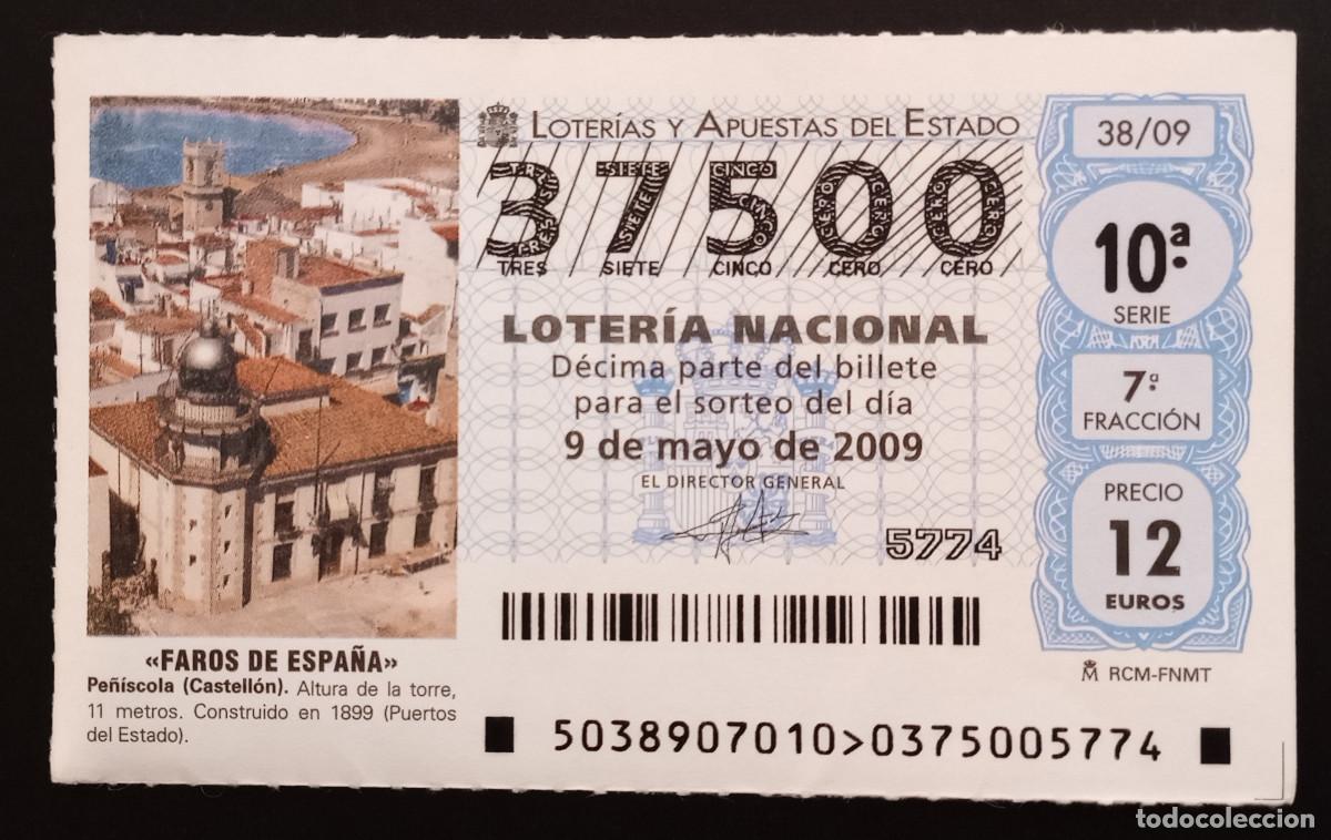 National Spanish Lottery: D&Eacute;CIMO DE LOTERIA - 9-MAYO-2009 - FAROS DE ESPA&Ntilde;A, PE&Ntilde;&Iacute;SCOLA