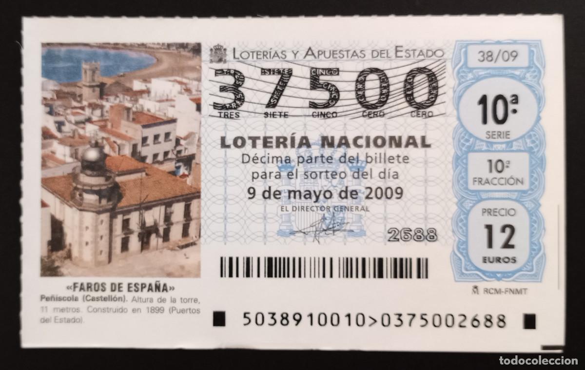 National Spanish Lottery: D&Eacute;CIMO DE LOTERIA - 9-MAYO-2009 - FAROS DE ESPA&Ntilde;A, PE&Ntilde;&Iacute;SCOLA
